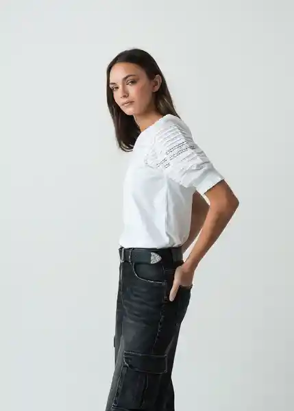 Camiseta Mujer Crudo Puro Claro Talla M 502G075 Naf Naf