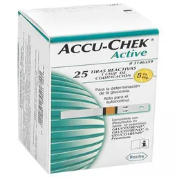 Accu-Chek Roche Active 25 Tiras Reactivas Chip De Codificación