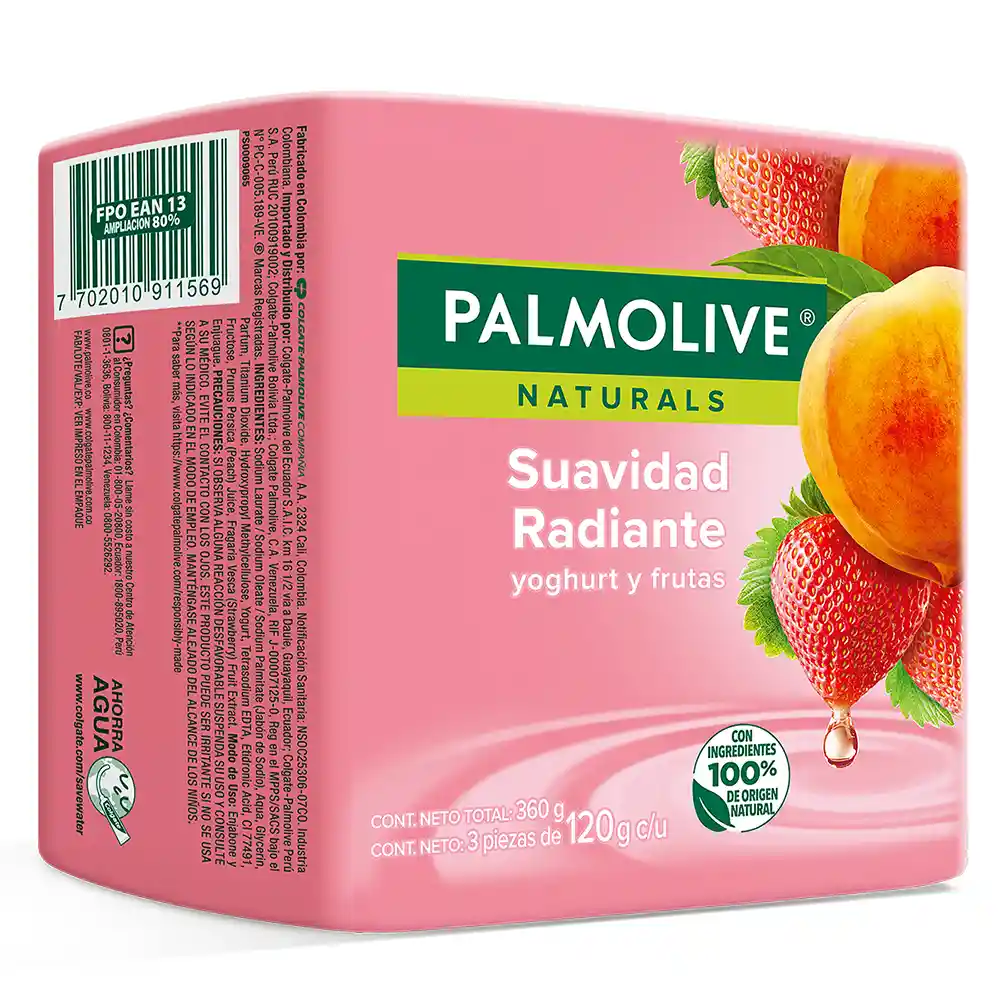 Palmolive Jabón de Tocador Suavidad Radiante de Yoghurt y Frutas