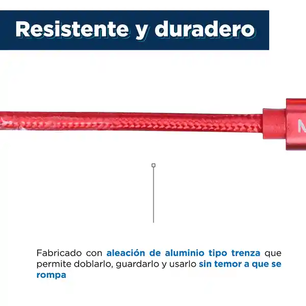 Cable de Datos de Aluminio Trenzado Tipo C 3A Rojo Miniso