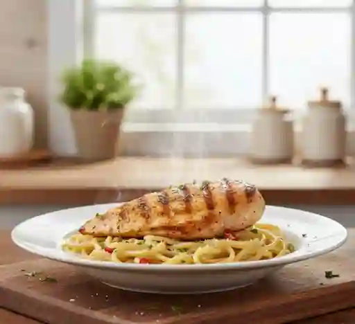 Pollo a La Plancha Con Pasta