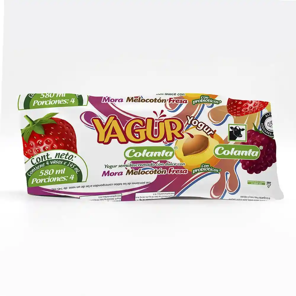  Colanta Yogur  semidescremado con rico sabor a fruta y probióticos