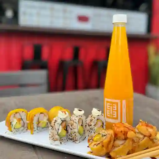 Promo sushi camarón y bebida
