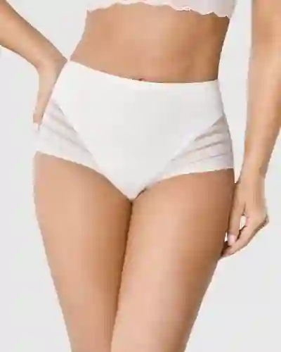 Panty Faja Clásico Con Control Suave De Abdomen Y Bandas De Tul 012903