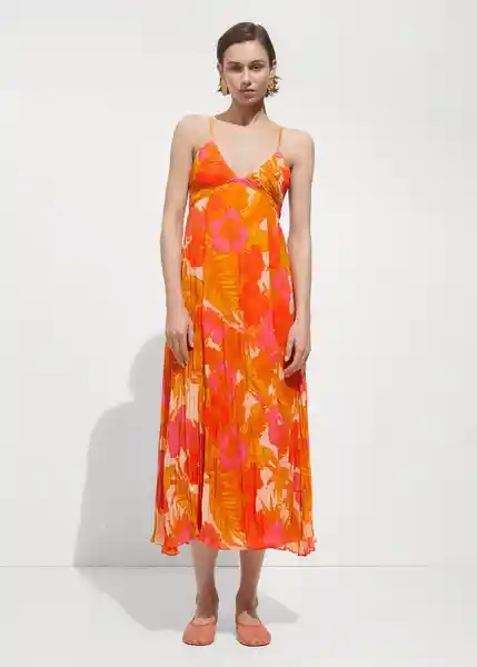 Vestido Alex Naranja Talla L Mujer Mango