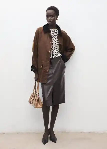 Saco Jersey Felina Camel Talla L Mujer Mango