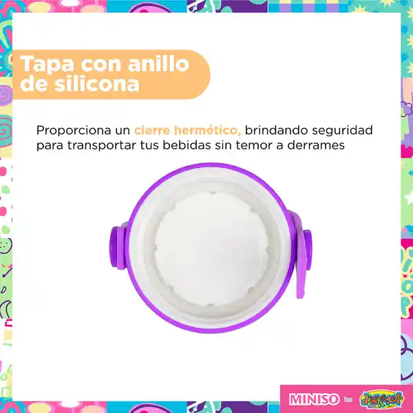 Botilito Plastico de la Serie Distroller Asa Rosa 600 mL Miniso