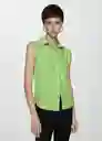 Camisa Lim Verde Talla M Mujer Mango