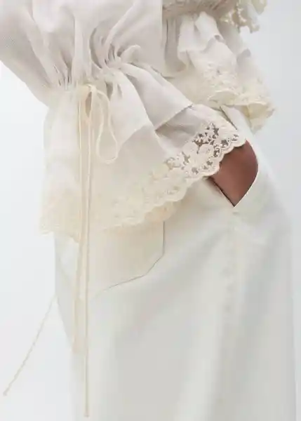 Blusa Bambina Crudo Talla M Mujer Mango