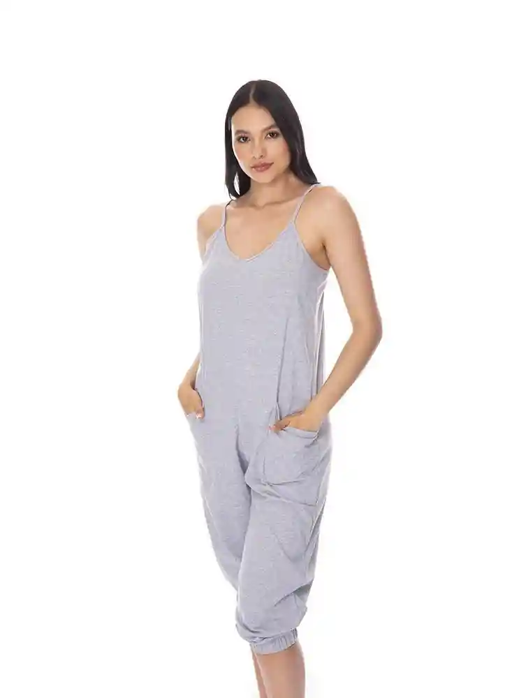 St Even Pijama Enterizo Con Bolsillos Gris 17329