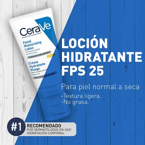 CeraVe Loción Hidratante de Rostro SPF 25 sin Fragancia