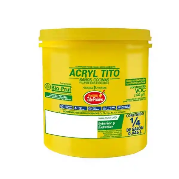 Tito Pabón Esmalte Acryl Tito Baños y Cocinas Blanco Mate