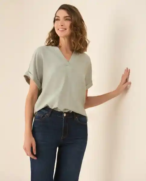 Camisa Verde Hibernal Claro Talla M 613G028 Esprit