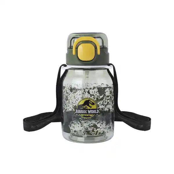 Vaso Plástico Correa Hombro Jurassic Verde Oscuro 600 mL Miniso