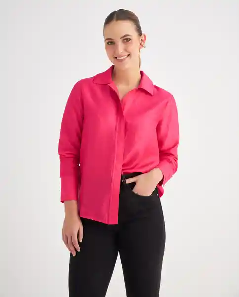 Camisa Rosa Luminoso Oscuro Talla XS 419F015 Esprit