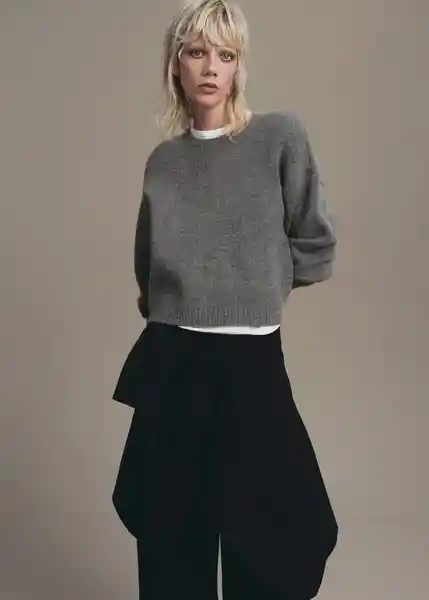 Saco Jersey Wolfia Gris Talla S Mujer Mango