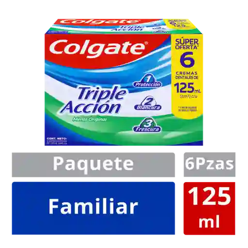 Crema Dental Colgate Triple Accion 125ml x6