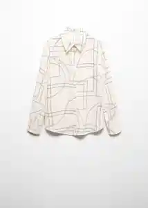 Camisa Basic Crudo Talla XS Mujer Mango