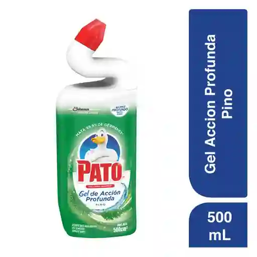 Pato Gel de Acción Profunda, Pino, Limpiador y desinfectante para inodoro, 500ml