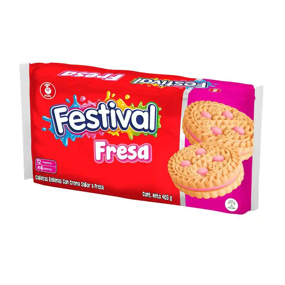 Festival Galletas Tipo Sándwich Rellenas con Crema de Fresa