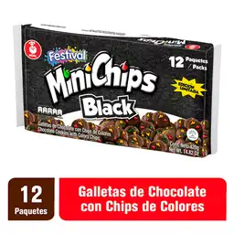 Mini Chips Galletas Black de Chocolate con Chips de Colores