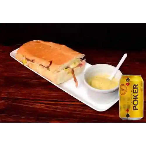 Combo Sándwich Tradicional + Cerveza Poker Lta 330ml