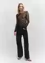 Camiseta Saona Negro Talla S Mujer Mango