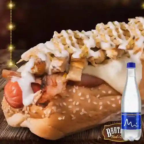Combo Hot Dog Ranchero + Manantial Sin Gas 600 ml
