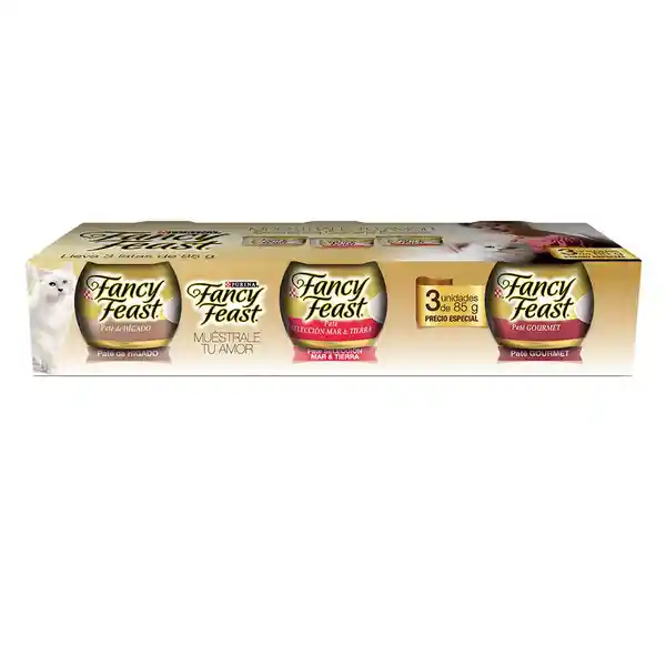 Fancy Feast Tripack Alimento Para Gato Húmedo Sabores Surtidos