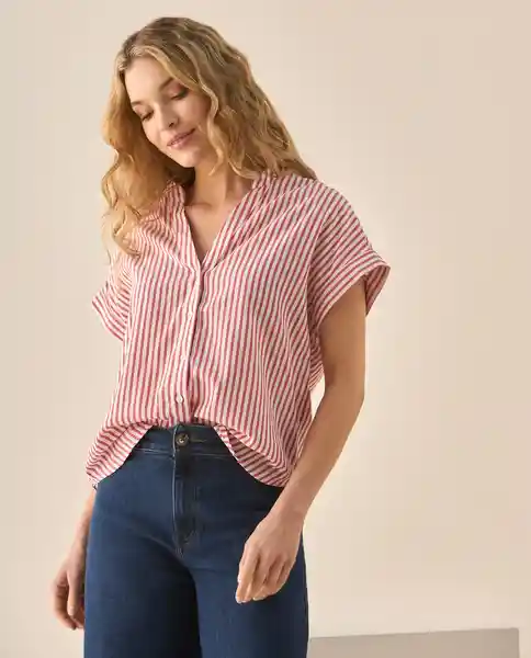 Camisa Rojo Tango Oscuro Talla XL 613G053 Esprit