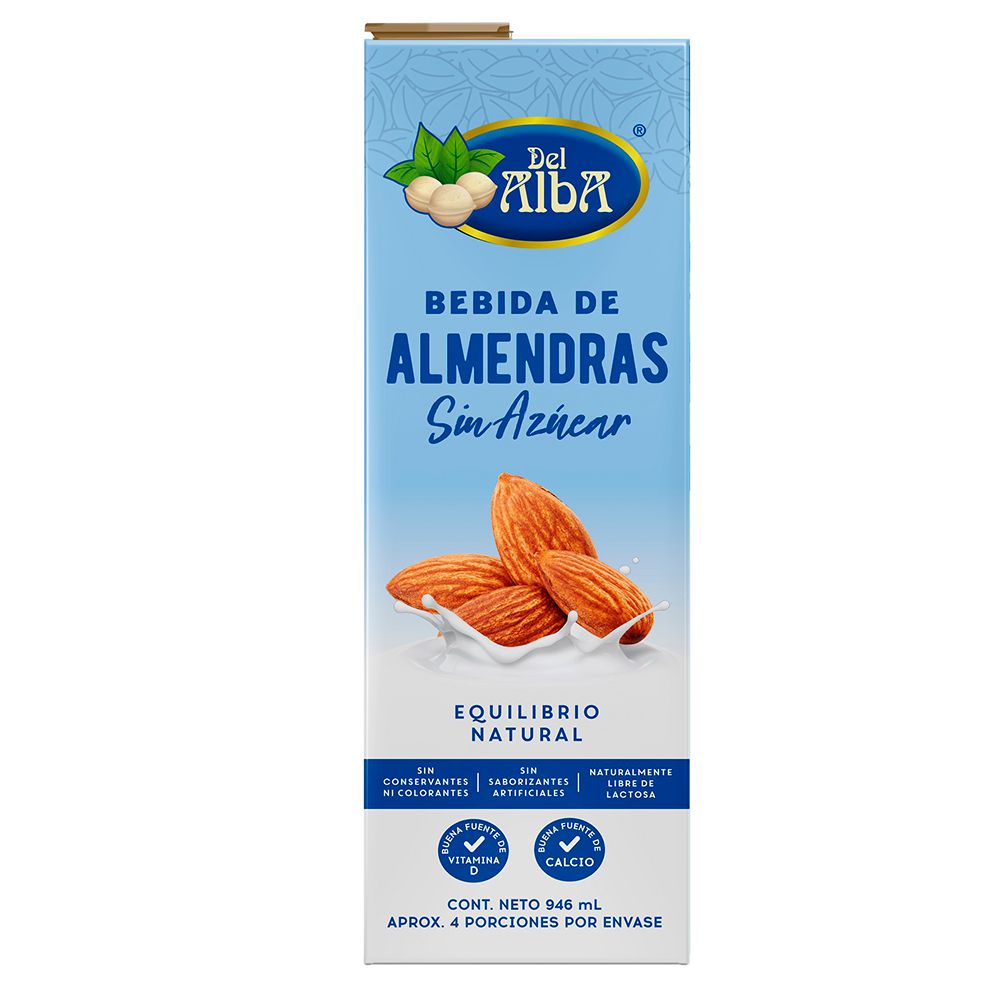 Del Alba Bebida de Almendras sin Azúcar 946 ml