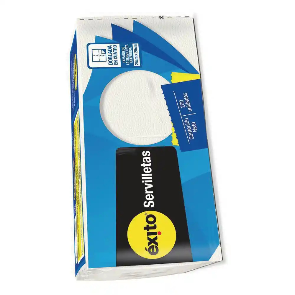  Servilletas Blancas X 200 Unidades Exito 