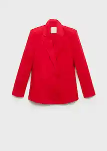 Blazer Americana Limona Rojo Talla M Mujer Mango