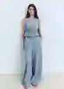 Top Siros Tejano Claro Talla M Mujer Mango