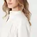 Blusa Cuello Neru Manga Larga Blanco Talla S 718912