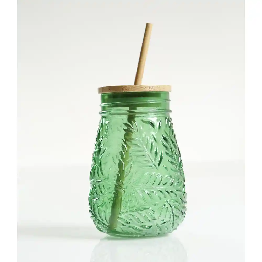 Vaso Con Tapa y Pitillo Bambu Finlandek Yc151372R