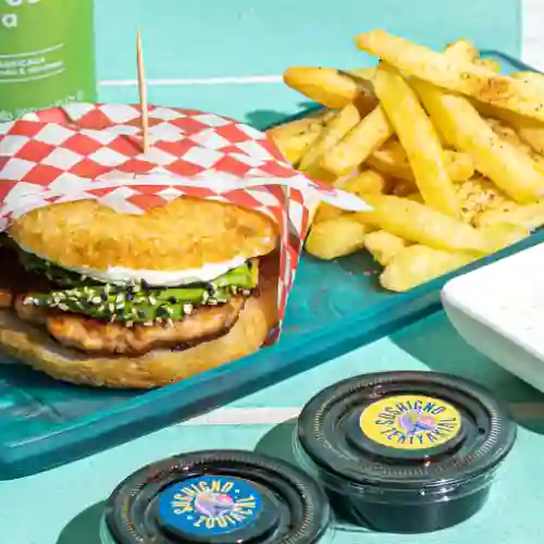Combo Sushi Burger+ Papas a la Francesa