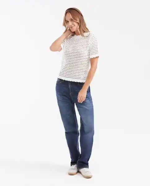 Camiseta Tejida Top Essential Crudo Porcelana Claro M Chevignon