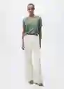 Camiseta Linito Verde Talla M Mujer Mango