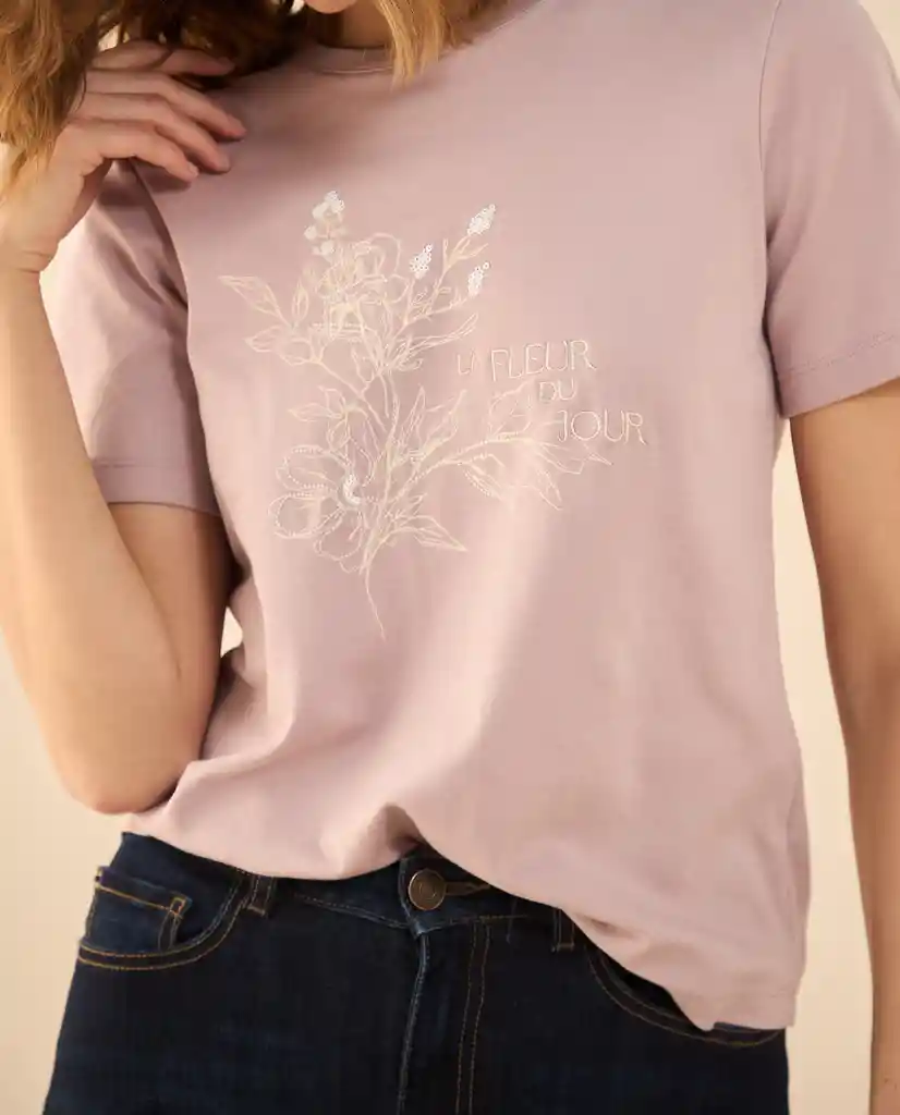 Camiseta Rosa Abelia Claro Talla XL 402G000 Esprit