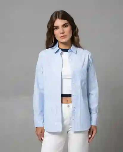 Camisa Mujer Azul Talla L 212G003 Rifle