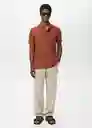 Camiseta Polo Rea Terracota Talla XL Hombre Mango