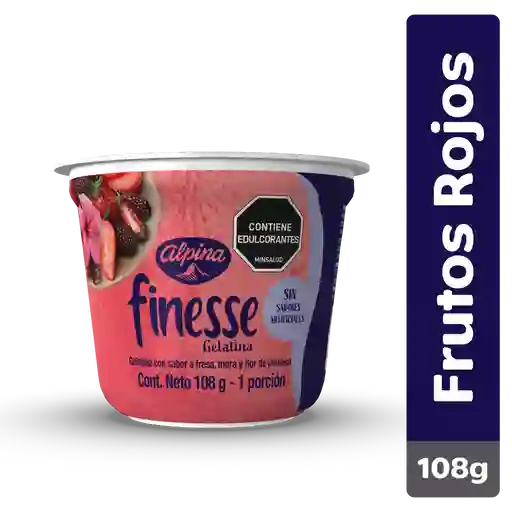 Finesse Gelatina Lista Sabor a Frutos Rojos y Flor de Jamaica