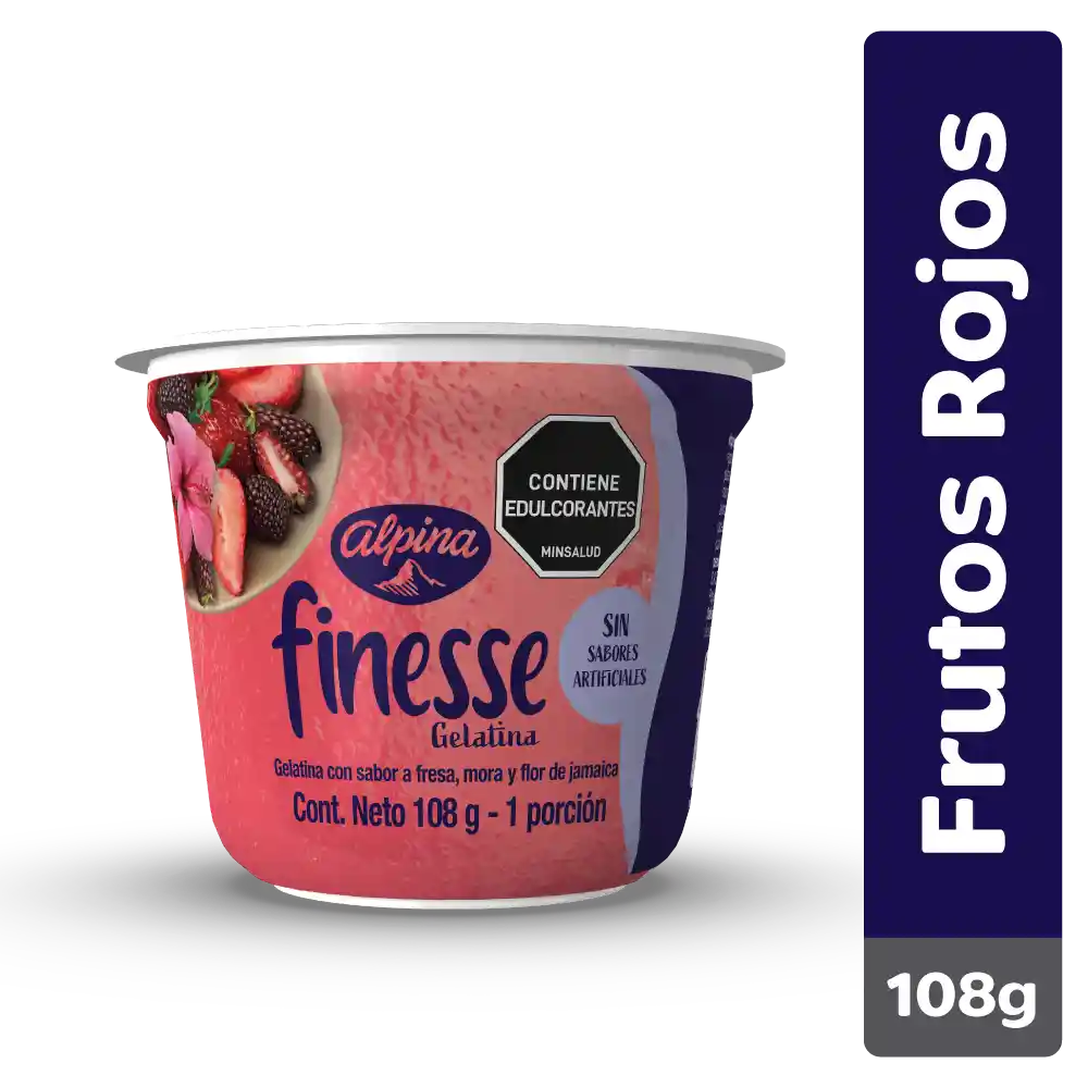 Finesse Gelatina Lista Sabor a Frutos Rojos y Flor de Jamaica