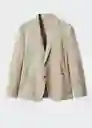 Blazer Americana Delave Beige Talla 52 Hombre Mango