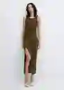 Vestido Cacao Khaki Talla S Mujer Mango