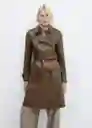 Abrigo Trench Polanapu Marrón Talla S Mujer Mango