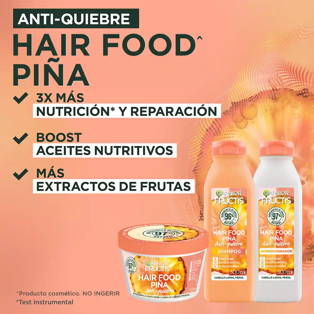 Tratamiento Capilar Hair Foof Garnier Piña Revitalización 350 mL
