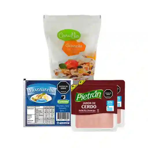 Combo Carulla Granola Miel + Colanta Queso Tipo Mozzarella