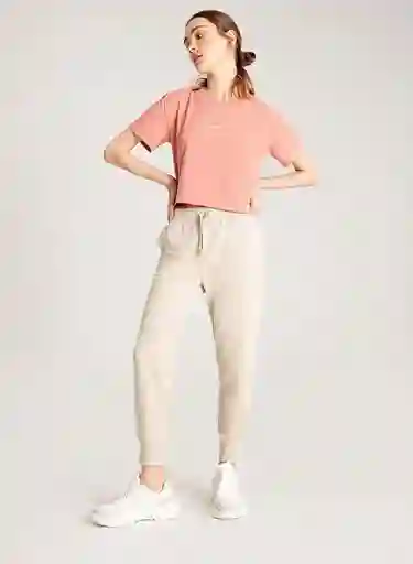 Pantalon Largo Tipo Jogger Muj M - Habano